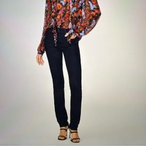 New Paige Hoxton Straight Leg High Rise Jean Blue Size 26